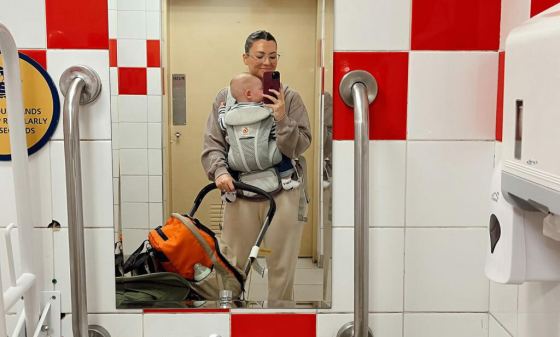 Using a baby carrier at the airport