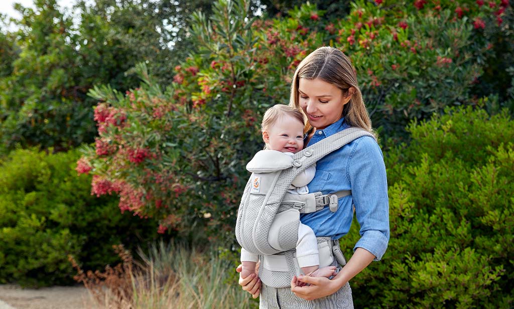 Baby carriers and baby with Down syndrome