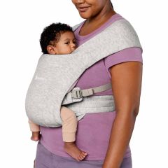 Mother With Baby In Ergobaby Embrace Newborn Carrier Soft Knit Grey