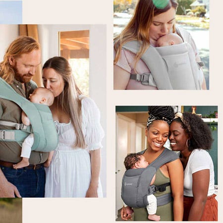 Dad with Baby in the Embrace Newborn Carrier